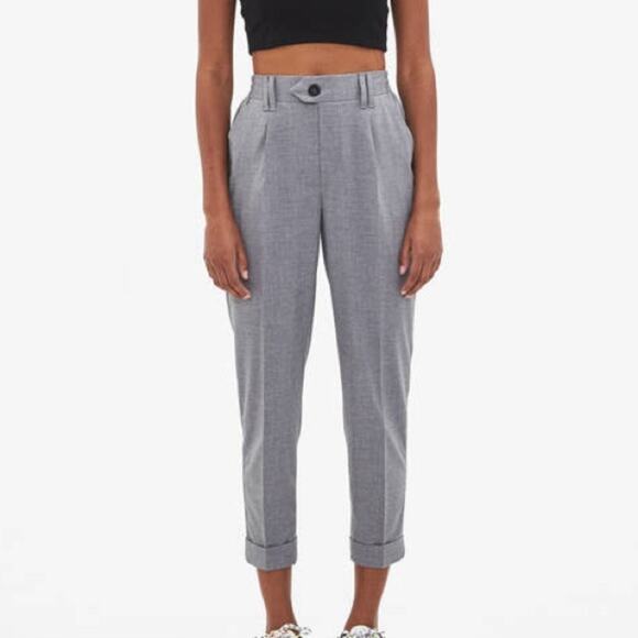 Bershka gray tailored pants with darts - size large - Picture 1 of 6